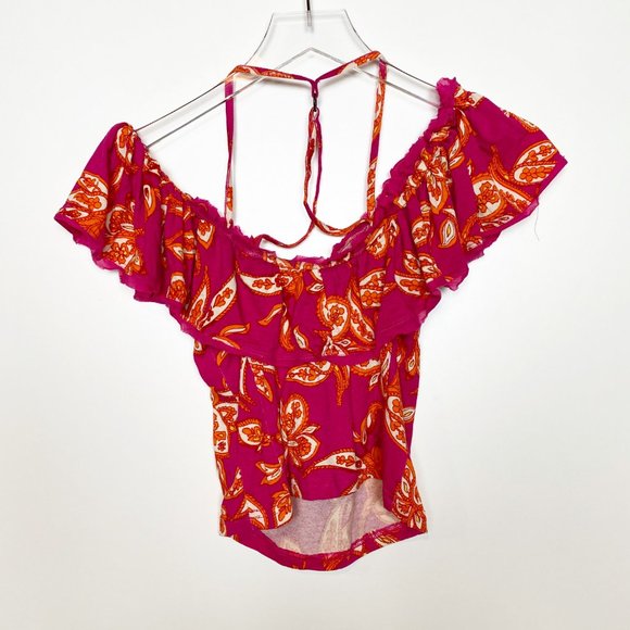 Free People NWT Cha Cha Cold Shoulder  Raspberry - Picture 3 of 5